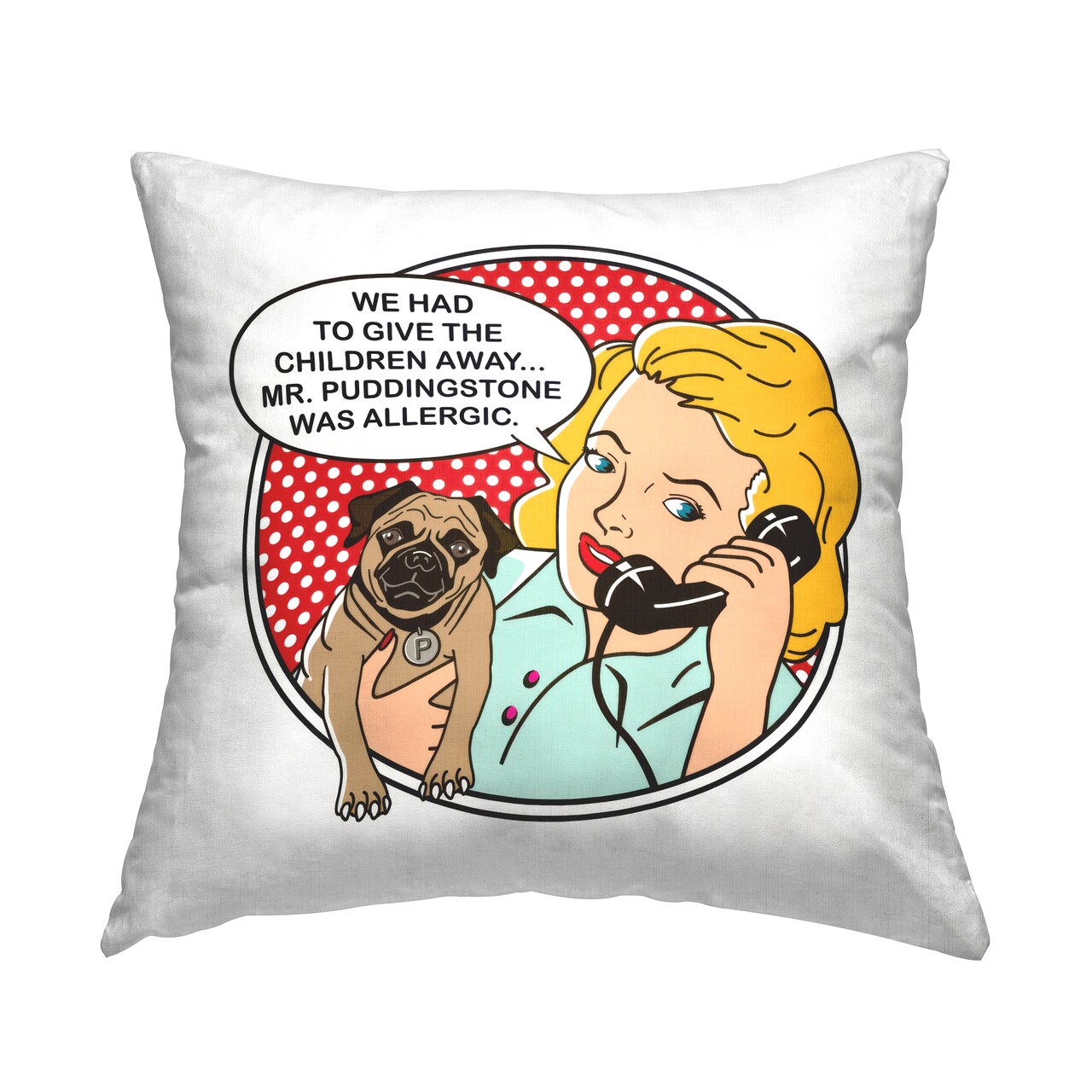 Dog Allergic to Children Decorative Printed Throw Pillow Design by Dog Is Good, 18 x 7 x 18